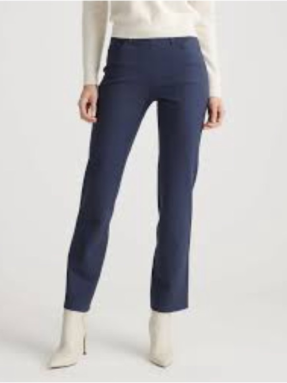QUINCE Classic Women's Large Navy Straight-Leg Pants